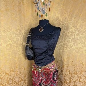 ✨Vintage 90s Whimsigoth Black Beaded Off the Shoulder Corset✨